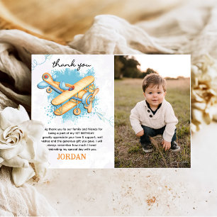 Carte De Remerciements Photo de la fête du 1er anniversaire d'un avion an