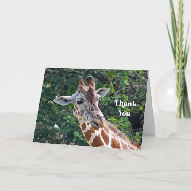 Carte De Remerciements Photo de la Giraffe Faune (Devant)