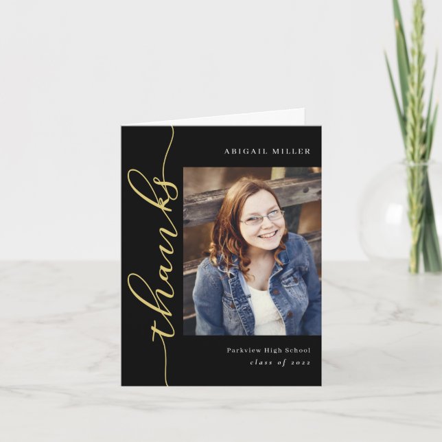 Carte de remerciements photo de la Graduation de l (Devant)
