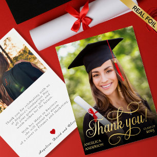 Carte de remerciements photo de la graduation de l