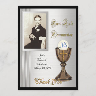 Carte De Remerciements Photo de la première communion