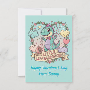 Carte De Remerciements Photo de la Saint-Valentin à l'école Dino Pun 