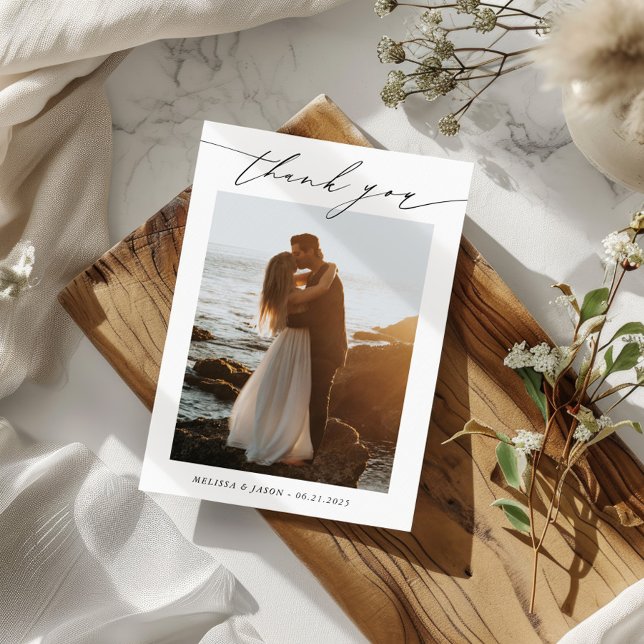 Carte de remerciements photo de la typographie mar (Créateur téléchargé)