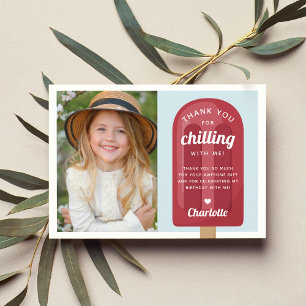 Carte De Remerciements Photo de l'Anniversaire de enfant Summer Popsicle