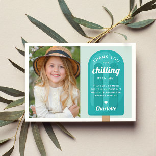 Carte De Remerciements Photo de l'Anniversaire de enfant Summer Popsicle