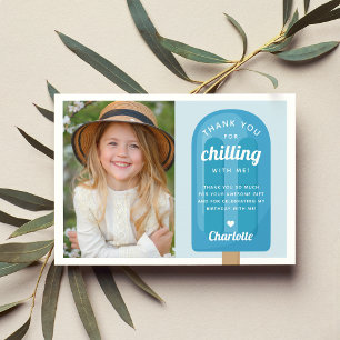 Carte De Remerciements Photo de l'Anniversaire de enfant Summer Popsicle