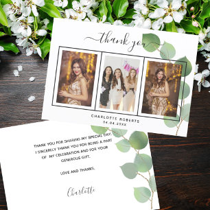 Carte de remerciements photo de l'eucalyptus