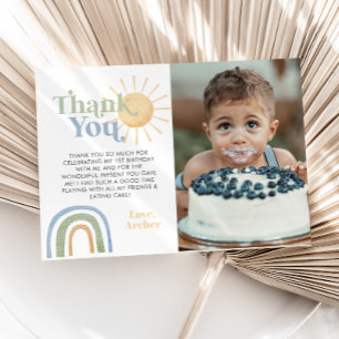 Carte De Remerciements Photo de M. Onederful pour son 1er anniversaire so