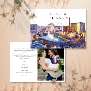 Carte De Remerciements Photo de mariage à Las Vegas Nevada
