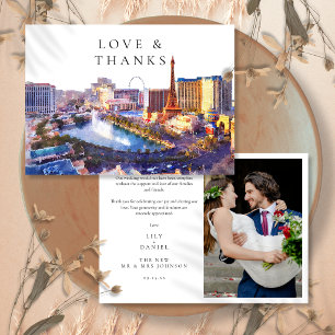 Carte De Remerciements Photo de mariage à Las Vegas Nevada