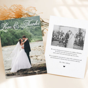 Carte de remerciements photo de Mariage de script 