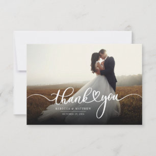 Carte De Remerciements Photo de mariage écrit à la main