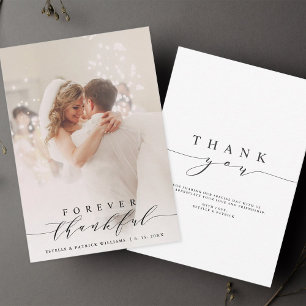 Carte De Remerciements Photo de mariage Écriture noire Toujours reconnais