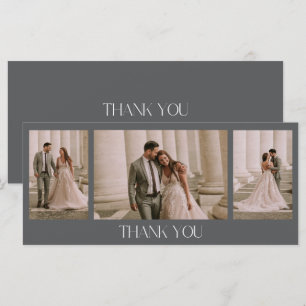 Carte de remerciements photo de mariage élégant