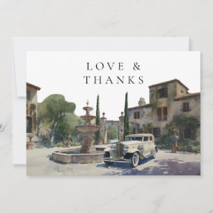 Carte De Remerciements Photo de mariage élégant dans un domaine campagnar
