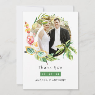 Carte De Remerciements Photo de mariage en été