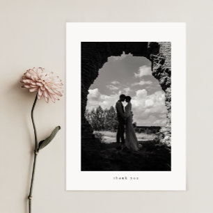 Carte De Remerciements Photo de mariage formel classique minimaliste