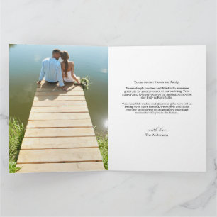 Carte De Remerciements Photo de mariage minimaliste et moderne