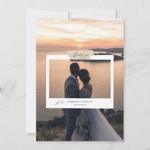 Carte De Remerciements Photo de mariage minimaliste simple script