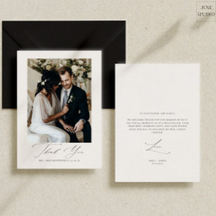 Carte De Remerciements Photo de mariage moderne