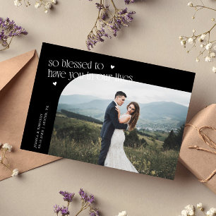 Carte De Remerciements Photo de mariage noir tellement béni