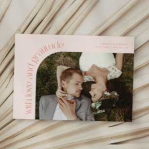 Carte De Remerciements Photo de mariage pêche d'amour et de gratitude