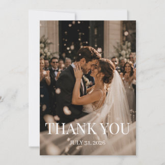 Carte De Remerciements Photo de mariage personnalisé avec note