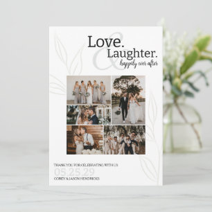 Carte De Remerciements Photo de mariage pour à jamais heureux