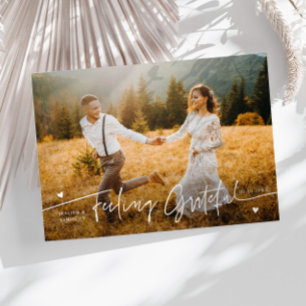 Carte De Remerciements Photo de mariage "Sentiment de gratitude"