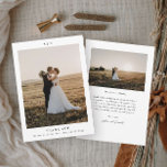 Carte De Remerciements Photo de mariage simple noir et blanc élégant<br><div class="desc">Un simple Carte de remerciements photo de mariage noir et blanc élégant avec typographie classique. Parfait pour un mariage classique,  où les éléments traditionnels sont associés à des détails modernes pour créer une combinaison parfaite d'élégance intemporelle. Cliquez sur le bouton Modifier pour customiser cette conception.</div>