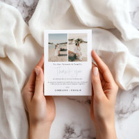 Carte de remerciements photo de mariage sur la pla