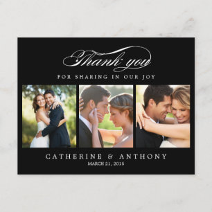 Carte de remerciements photo de mariage tout simpl