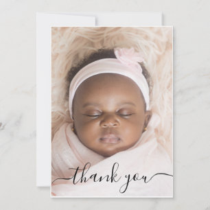 Carte de remerciements photo de naissance bébé
