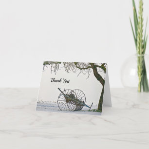 Carte De Remerciements Photo de neige Vintage