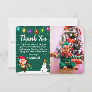 Carte De Remerciements Photo de Noël d'enfants mignons