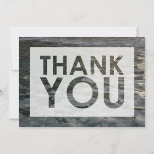 Carte De Remerciements Photo de pierres lisses avec eau ondulée et découp