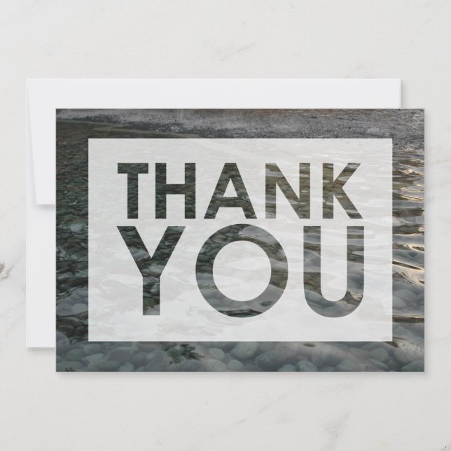 Carte De Remerciements Photo de pierres lisses avec effet d'eau ondulée e (Devant)