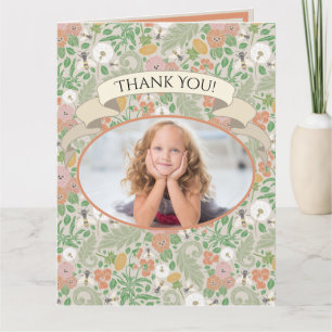 Carte De Remerciements Photo de printemps de pâquerettes et de pensées ab