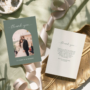 Carte De Remerciements Photo de remerciement de mariage Écriture élégante