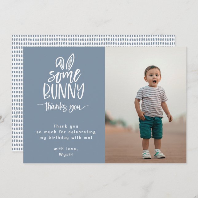 Carte De Remerciements Photo de Some Bunny (Devant / Derrière)
