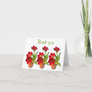 Carte De Remerciements Photo de tulipes rouges matures