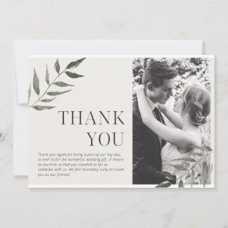Carte de remerciements photo de verdure simple