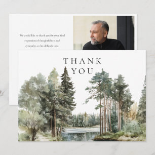 Carte De Remerciements Photo d'enterrement au lac de la forêt de Woodland