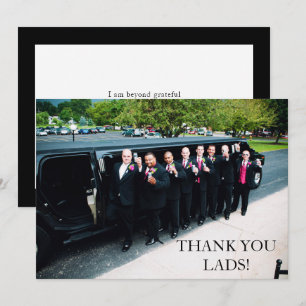 Carte De Remerciements Photo d'enterrement de vie de garçon