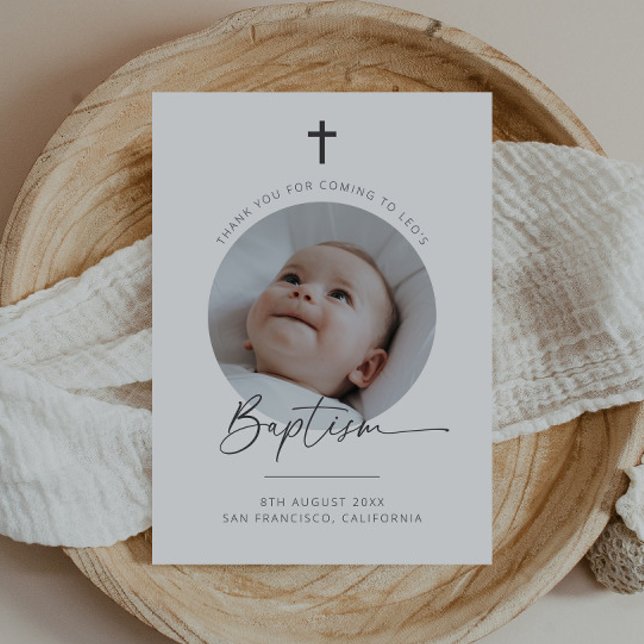 Carte de remerciements photo du baptême (Zazzle Baptism Photo Thank You Card)