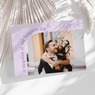 Carte De Remerciements Photo du jour le plus heureux mariage lilas