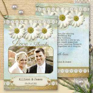 Carte de remerciements photo du Mariage Rustic Dai