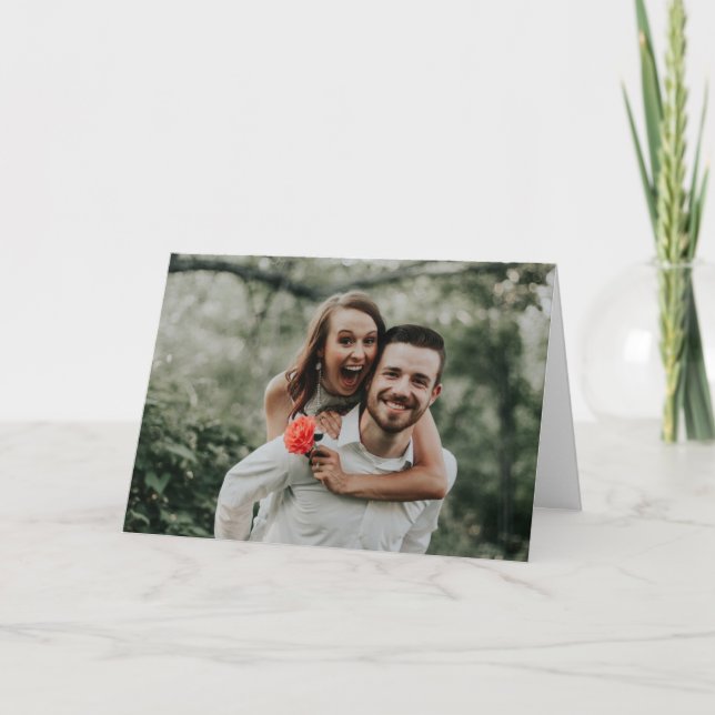 Carte De Remerciements Photo du Mariage Skyline de New York (Devant)