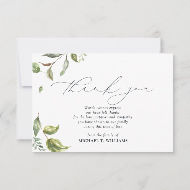 Carte de remerciements photo du mémorial Watercolo (Devant)