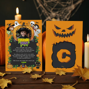 Carte De Remerciements Photo du monstre d'Halloween Spooktacular Carton